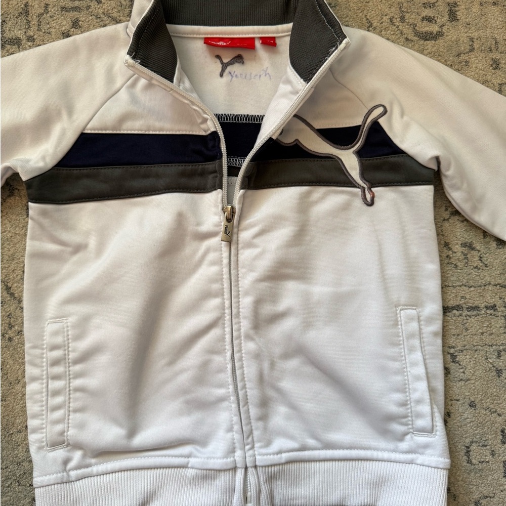 Puma Kids White and Gray Jacket
